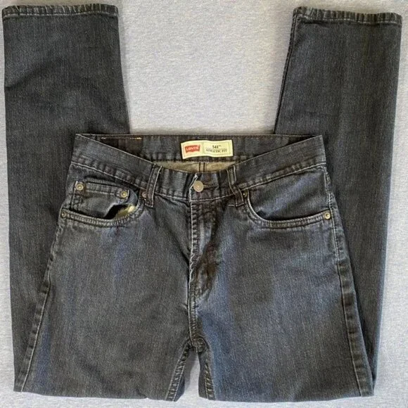 Levis 541 Athletic Youth Fit Jeans Size 18 Reg 29x29 Faded Black Denim - Picture 1 of 5